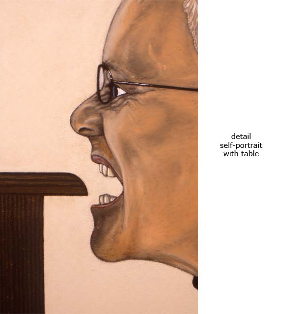 Detail selfportrait with table